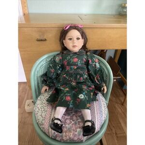 My Twinn Doll Brunette Hair Gray/pink/hazel Eyes 23" Tall Vtg 1996 Tagged Dress